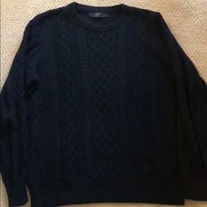 Cableknit cotton sweater from J Crew. Men’s L